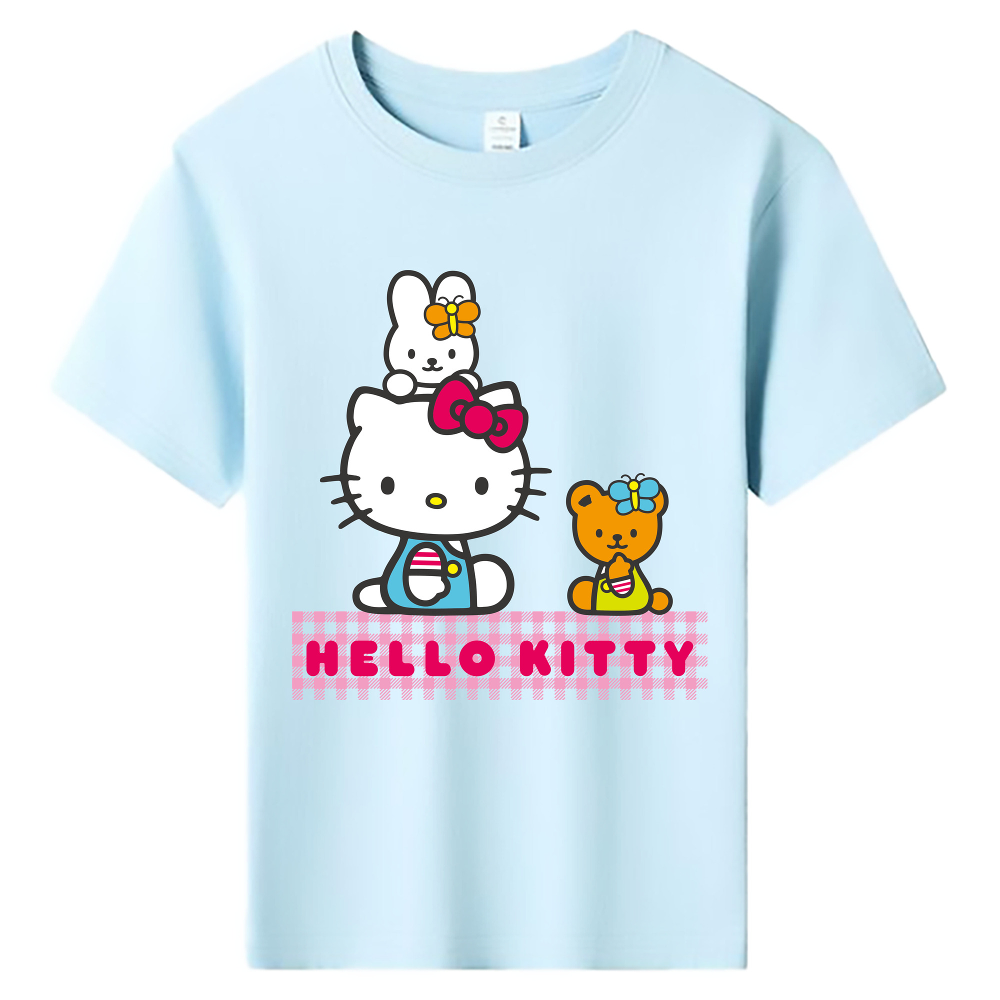 （画像用） Hello Kitty ハローキティ 綿100％キッズTシャツ（フロントプリント）